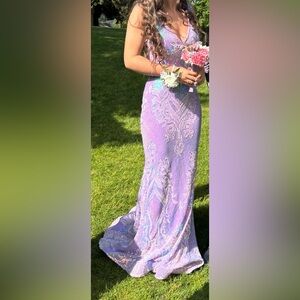 Jovani Purple Sequin Prom Dress